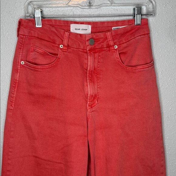 Dear John Women's Orange Cropped Audrey Wide Leg Jeans Size 28 - Picture 4 of 7